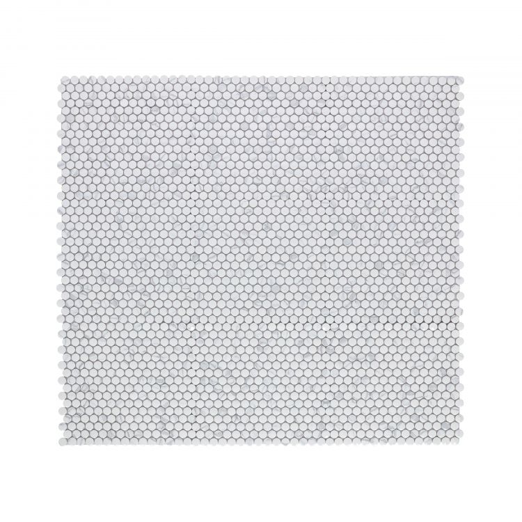 Penny Round Statuario Glossy 11.5 x 12.25